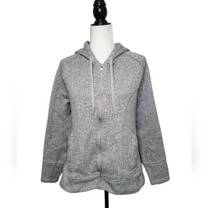 ACX Women's Hoodie Size L Knit Polyester Full Zip Heather Gray